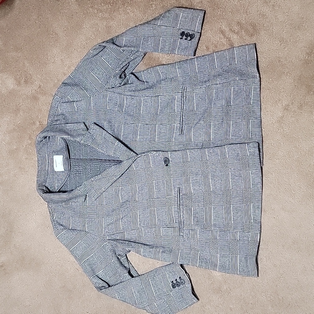 PLAID BLAZER CARDIGAN